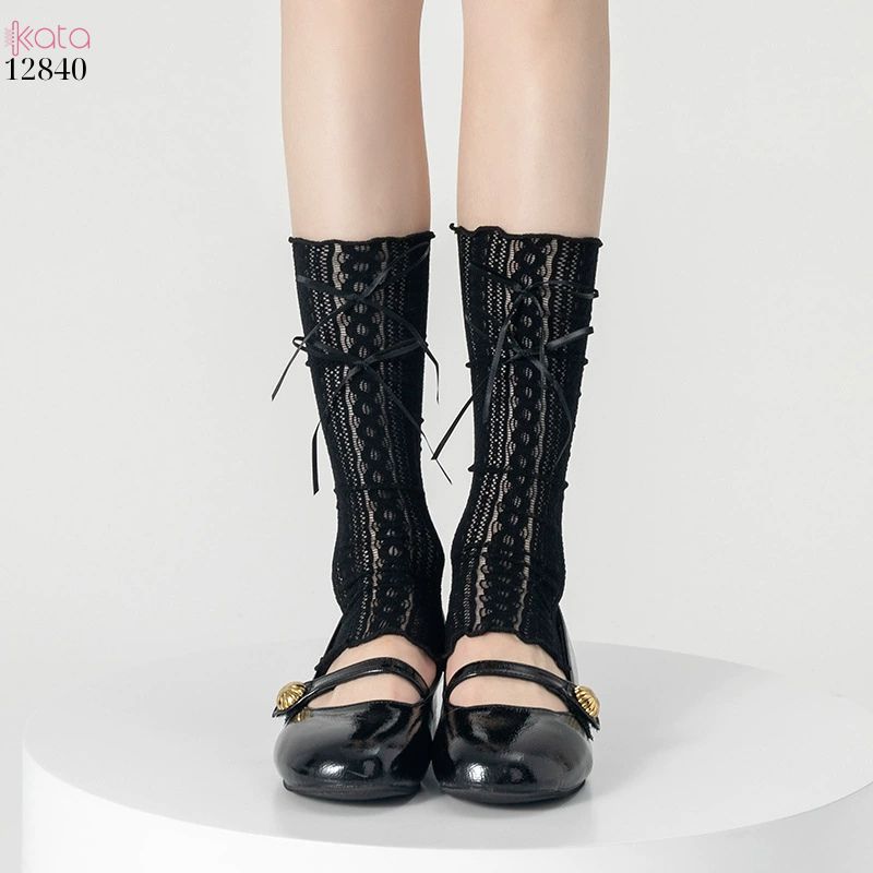 Ống tất thời trang lolita,ống ren nơ dễ thương phong cách Nhật Bản 12840