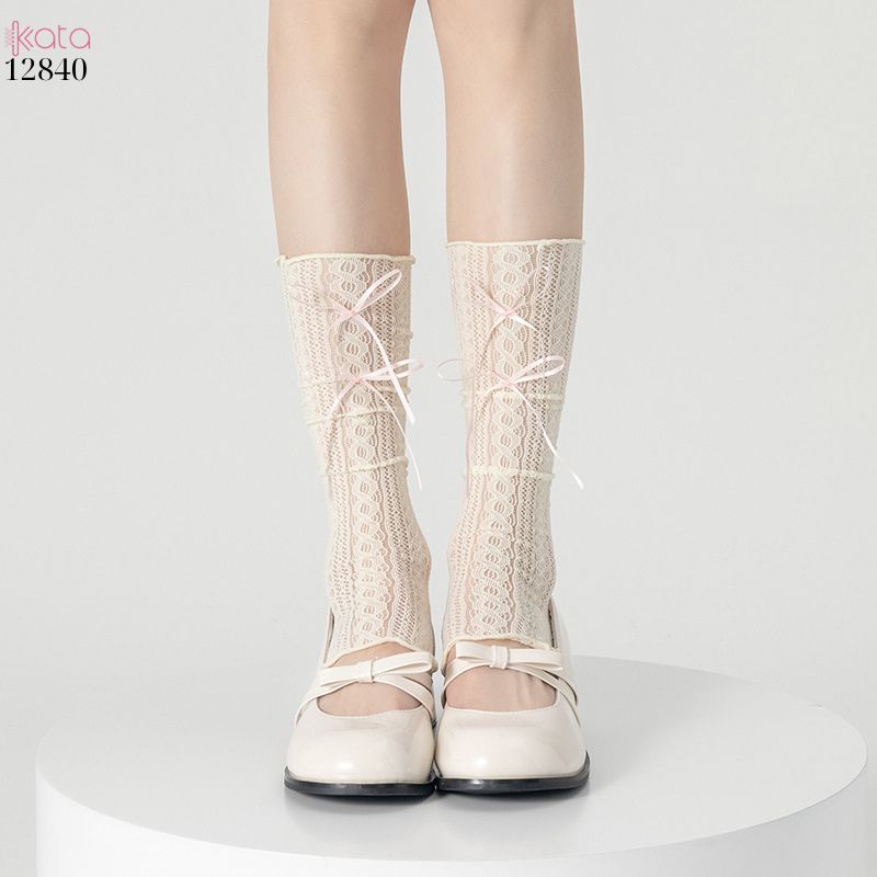 Ống tất thời trang lolita,ống ren nơ dễ thương phong cách Nhật Bản 12840