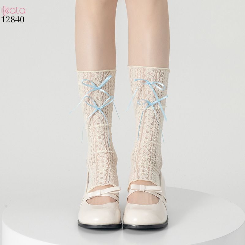 Ống tất thời trang lolita,ống ren nơ dễ thương phong cách Nhật Bản 12840