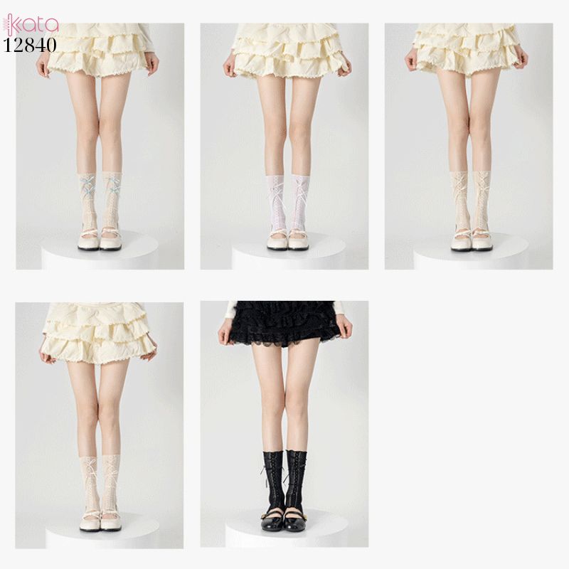 Ống tất thời trang lolita,ống ren nơ dễ thương phong cách Nhật Bản 12840