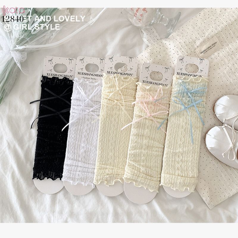 Ống tất thời trang lolita,ống ren nơ dễ thương phong cách Nhật Bản 12840