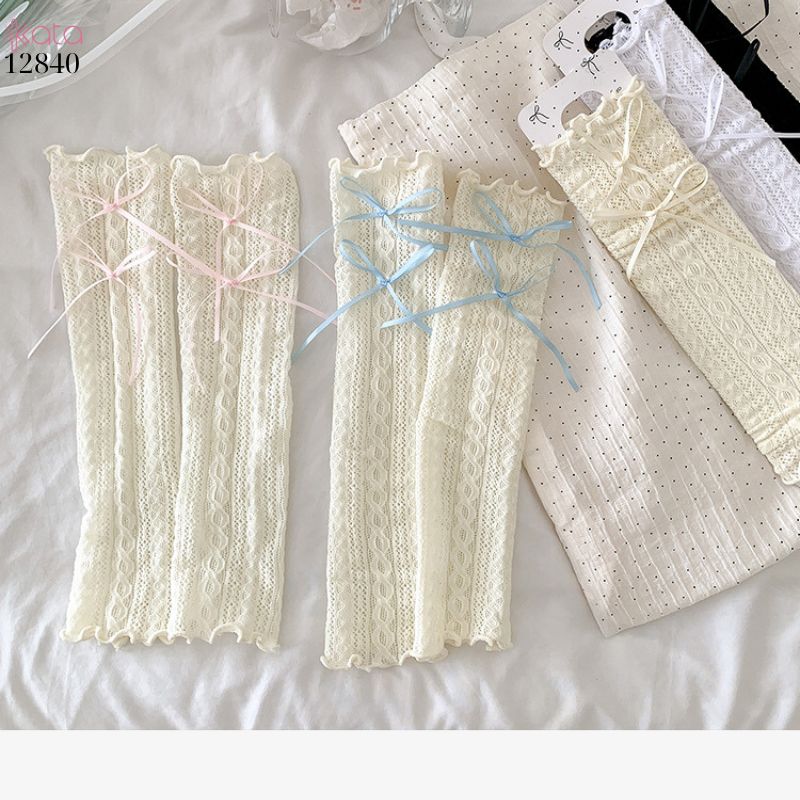 Ống tất thời trang lolita,ống ren nơ dễ thương phong cách Nhật Bản 12840