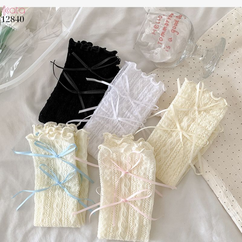 Ống tất thời trang lolita,ống ren nơ dễ thương phong cách Nhật Bản 12840