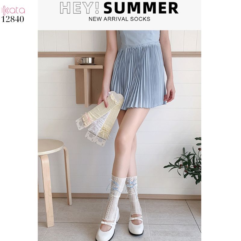 Ống tất thời trang lolita,ống ren nơ dễ thương phong cách Nhật Bản 12840