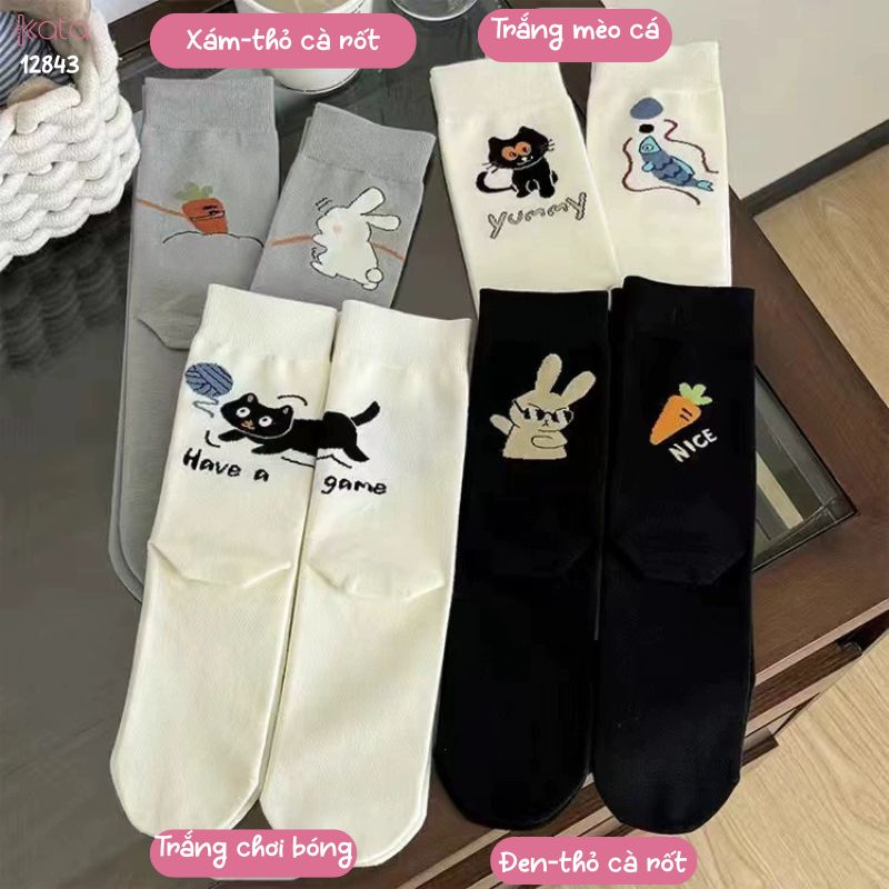 Tất hoạt hình phong cách Hàn Quốc ,vớ nữ giữa bắp chân 12843