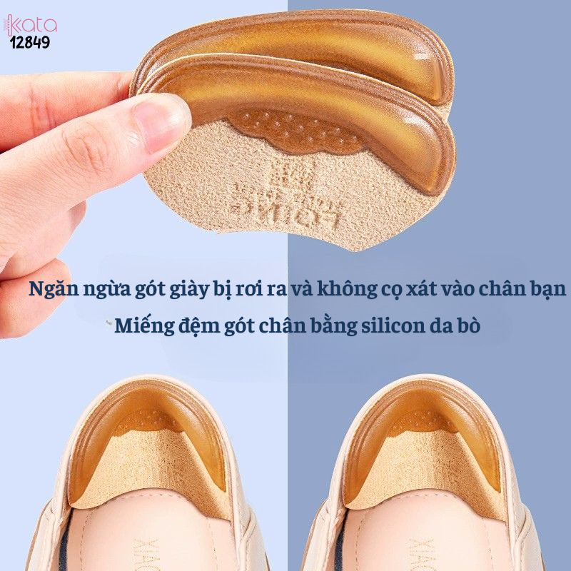 Đệm gót chân bằng da bò cao cấp,chống mòn gót,chống rớt gót giày rộng 12849