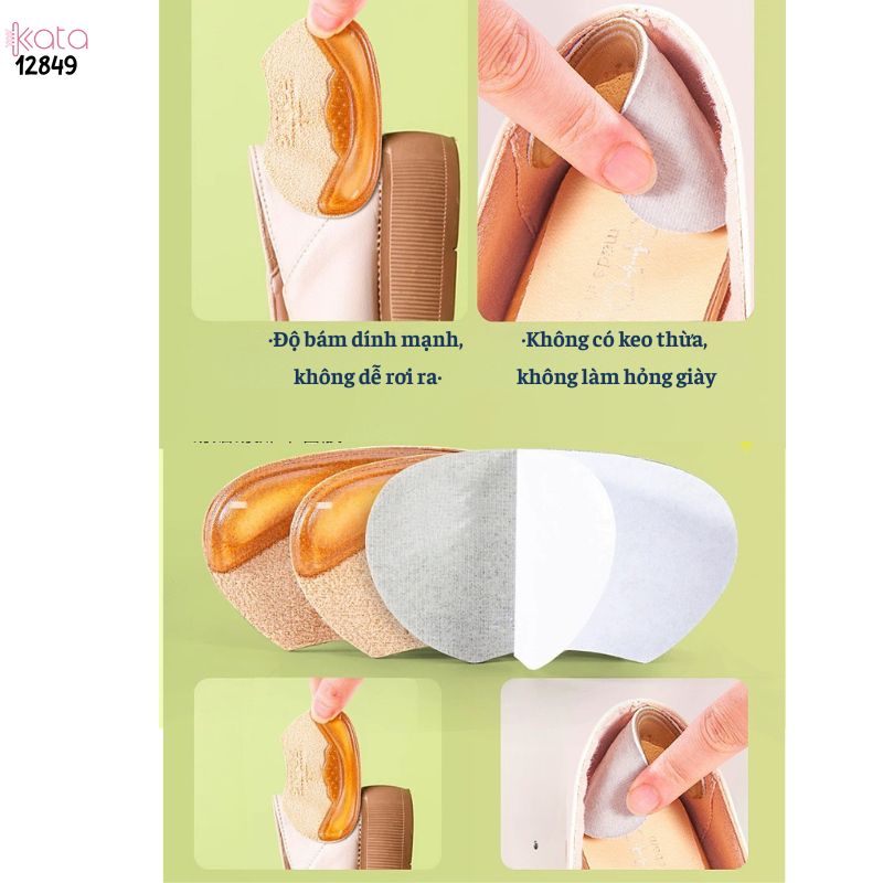 Đệm gót chân bằng da bò cao cấp,chống mòn gót,chống rớt gót giày rộng 12849