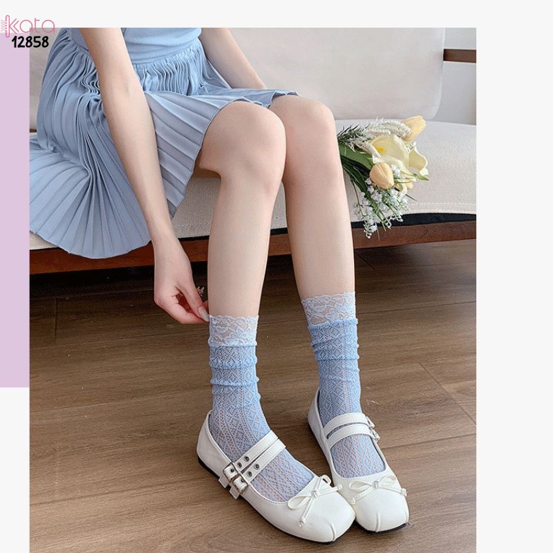 Tất ren lolita girly,vớ bắp chân mỏng mùa hè phong cách Nhật Bản nữ 12858
