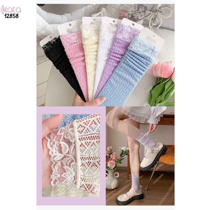 Tất ren lolita girly,vớ bắp chân mỏng mùa hè phong cách Nhật Bản nữ 12858