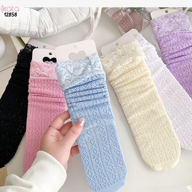 Tất ren lolita girly,vớ bắp chân mỏng mùa hè phong cách Nhật Bản nữ 12858