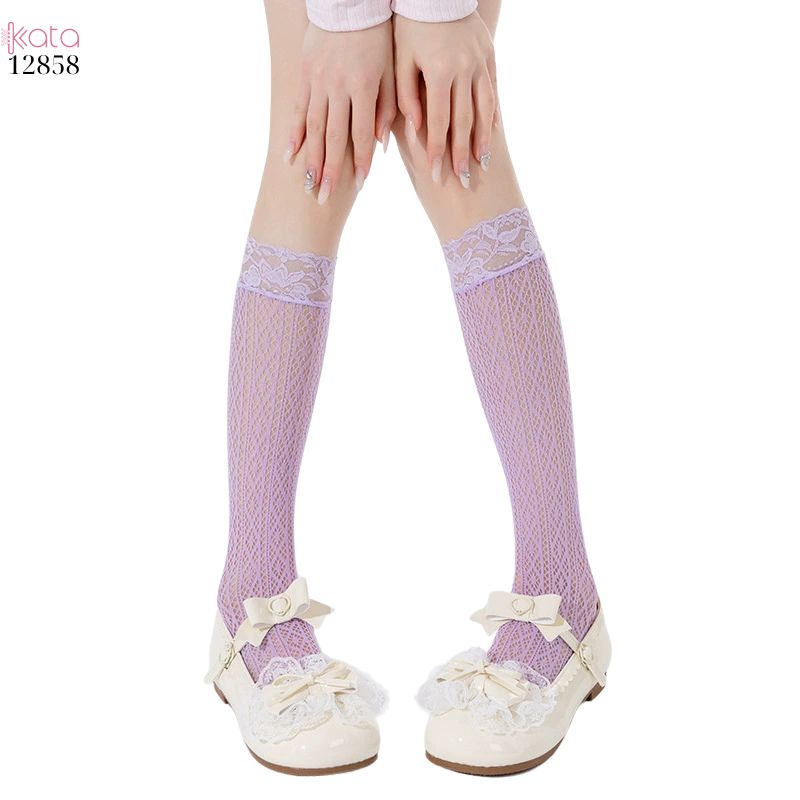Tất ren lolita girly,vớ bắp chân mỏng mùa hè phong cách Nhật Bản nữ 12858