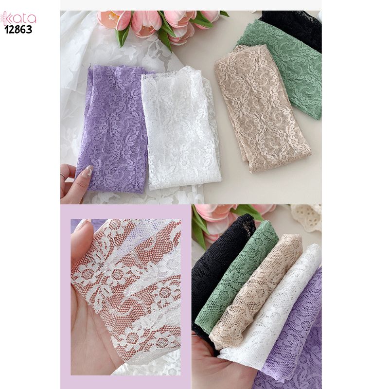 Tất ren mỏng mùa hè,vớ Lolita hoa nhỏ giữa bắp chân cao cấp 12863