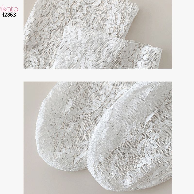 Tất ren mỏng mùa hè,vớ Lolita hoa nhỏ giữa bắp chân cao cấp 12863