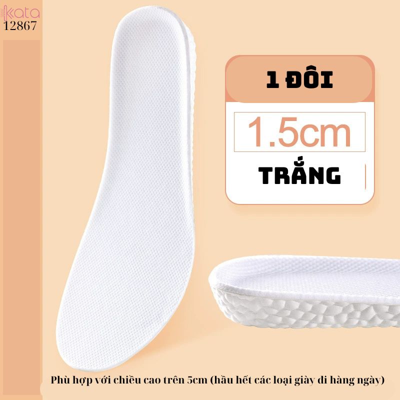 Đế lót giày tăng chiều cao,lót hấp thụ sốc đàn hồi ,thoáng khí thấm hút mồ hôi Nam Nữ 12867