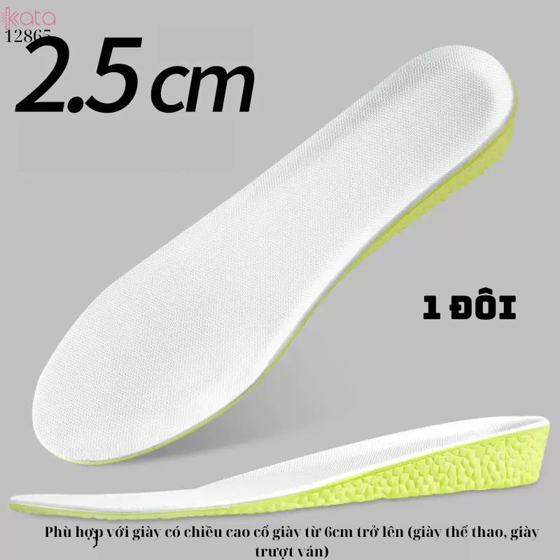 Đế lót giày tăng chiều cao,lót hấp thụ sốc đàn hồi ,thoáng khí thấm hút mồ hôi Nam Nữ 12867