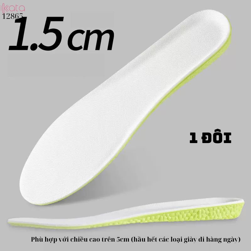 Đế lót giày tăng chiều cao,lót hấp thụ sốc đàn hồi ,thoáng khí thấm hút mồ hôi Nam Nữ 12867