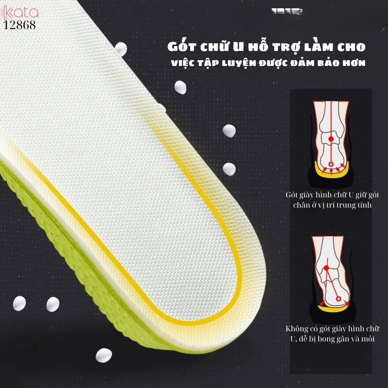 Đế lót giày tăng chiều cao,lót hấp thụ sốc đàn hồi ,thoáng khí thấm hút mồ hôi Nam Nữ 12867