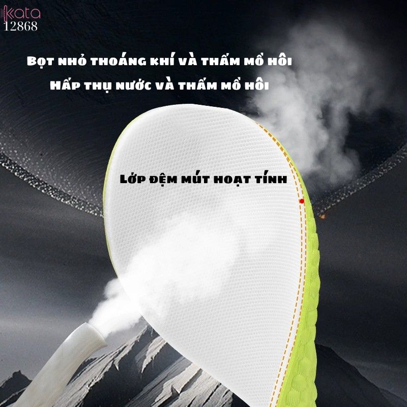 Đế lót giày tăng chiều cao,lót hấp thụ sốc đàn hồi ,thoáng khí thấm hút mồ hôi Nam Nữ 12867