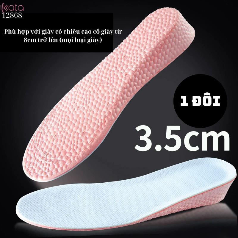 Đế lót giày tăng chiều cao,lót hấp thụ sốc đàn hồi ,thoáng khí thấm hút mồ hôi Nam Nữ 12867