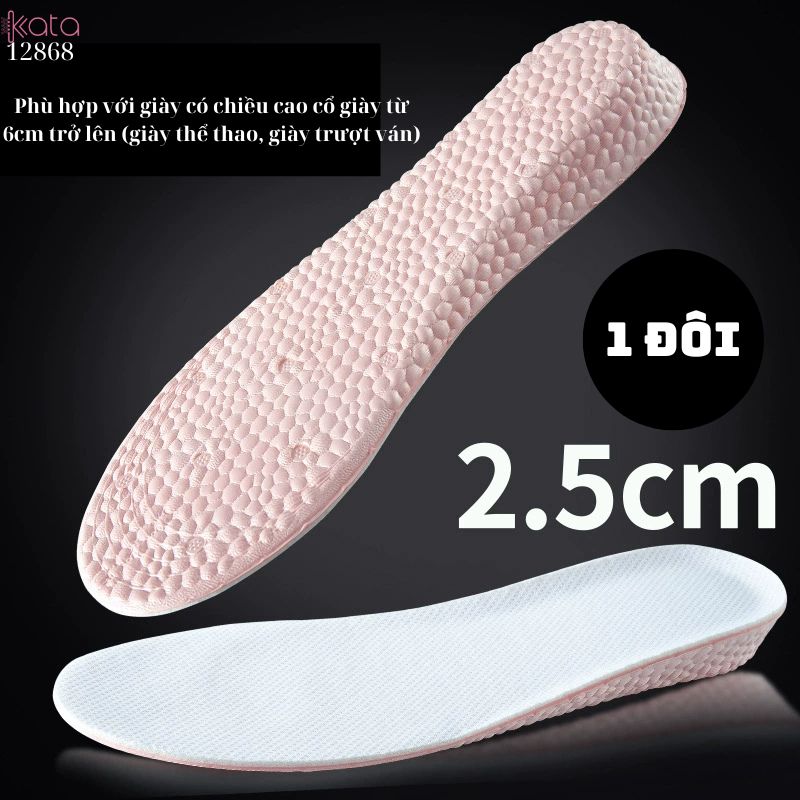 Đế lót giày tăng chiều cao,lót hấp thụ sốc đàn hồi ,thoáng khí thấm hút mồ hôi Nam Nữ 12867