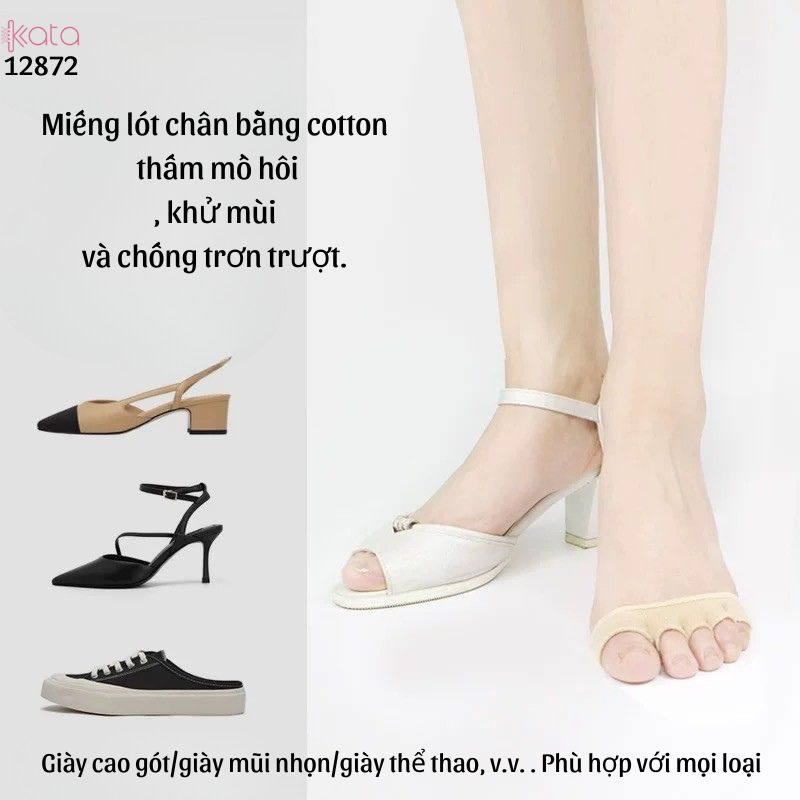 Tất nửa lòng chân,Vớ đi giày cao gót mùa hè vải cotton thấm hút mồ hôi 12872
