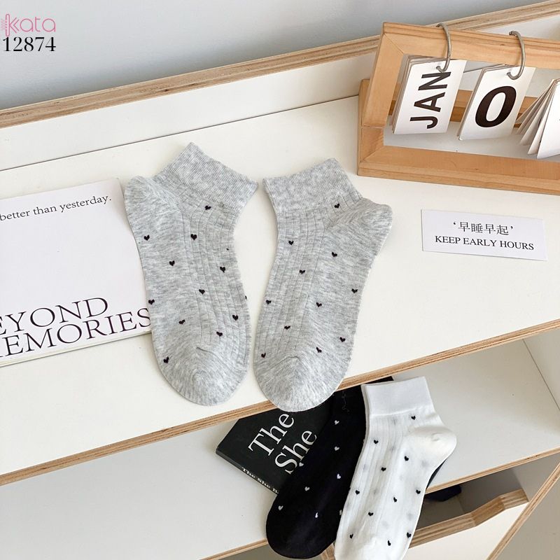 Tất bông mịn mỏng mát mùa hè,vớ ống ngắn thoáng khí chống trơn trượt 12874