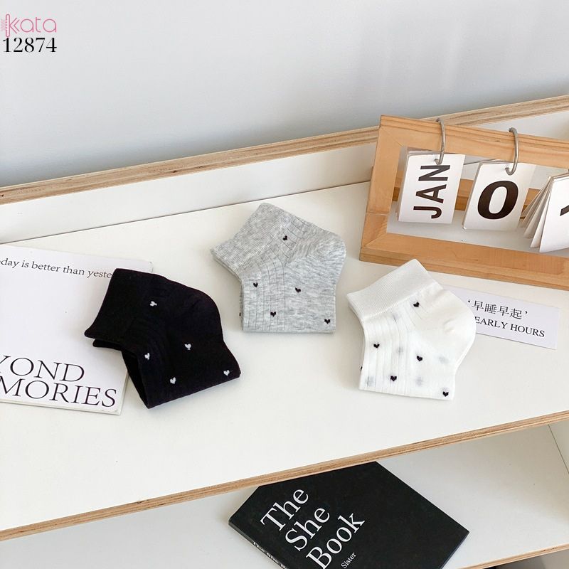 Tất bông mịn mỏng mát mùa hè,vớ ống ngắn thoáng khí chống trơn trượt 12874