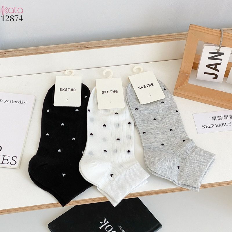 Tất bông mịn mỏng mát mùa hè,vớ ống ngắn thoáng khí chống trơn trượt 12874