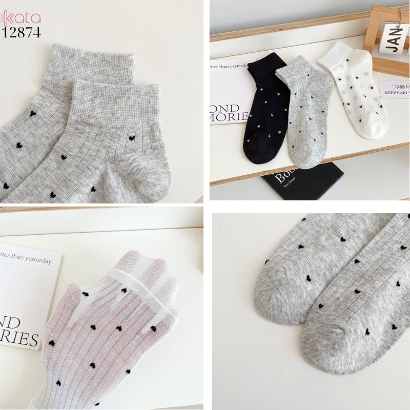 Tất bông mịn mỏng mát mùa hè,vớ ống ngắn thoáng khí chống trơn trượt 12874