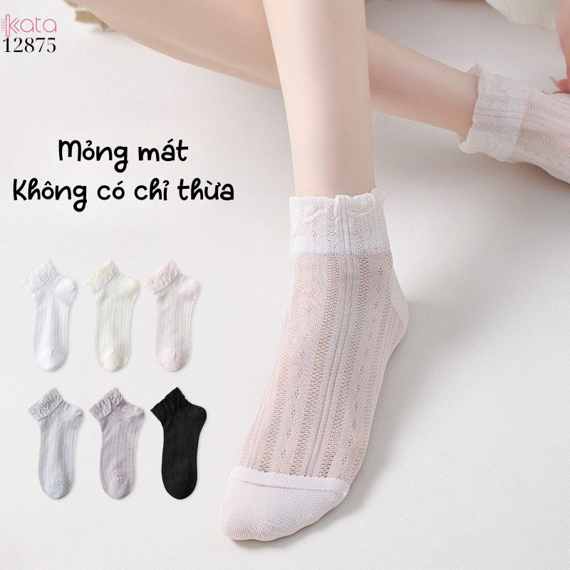 Tất trơn siêu mỏng Xuân Hè,mềm mại,chống trượt,chống tuột,thoáng khí 12875