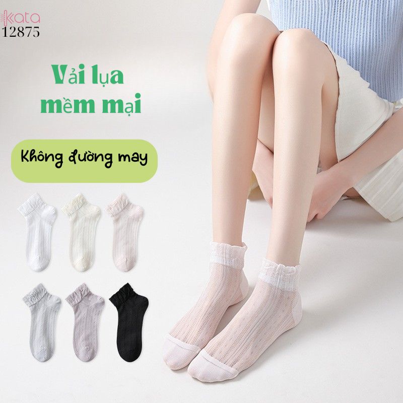 Tất trơn siêu mỏng Xuân Hè,mềm mại,chống trượt,chống tuột,thoáng khí 12875