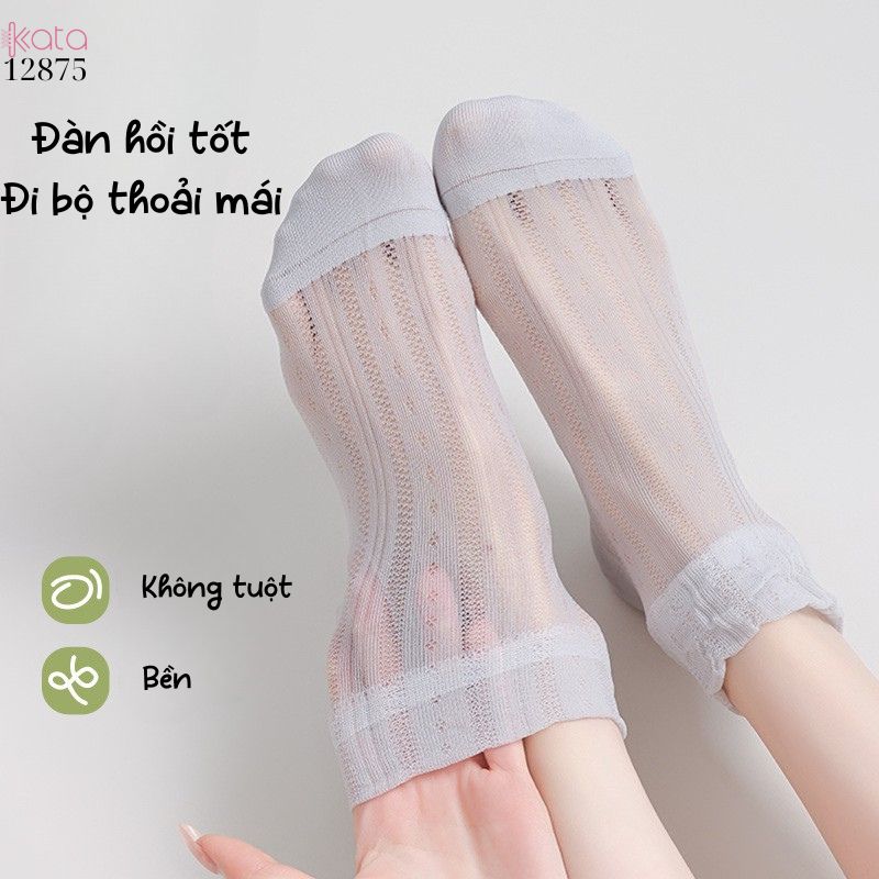 Tất trơn siêu mỏng Xuân Hè,mềm mại,chống trượt,chống tuột,thoáng khí 12875