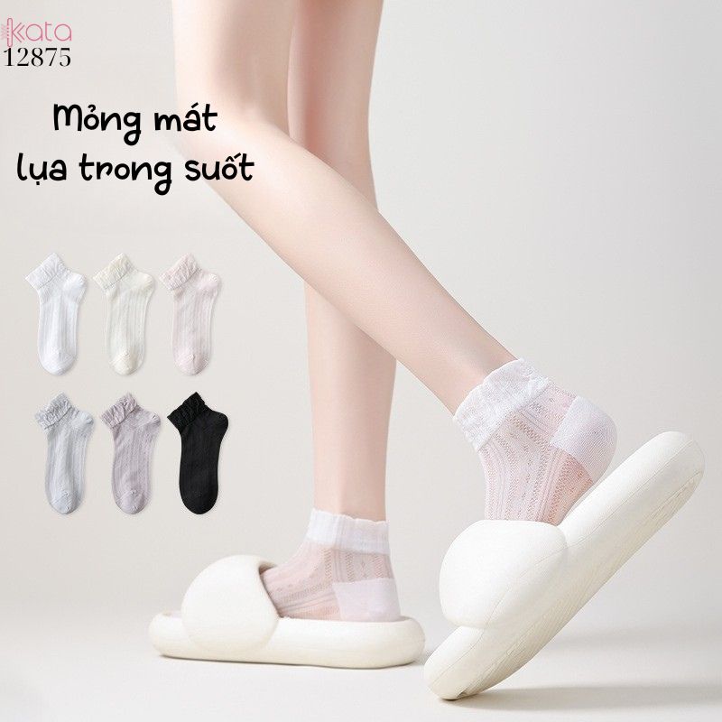Tất trơn siêu mỏng Xuân Hè,mềm mại,chống trượt,chống tuột,thoáng khí 12875