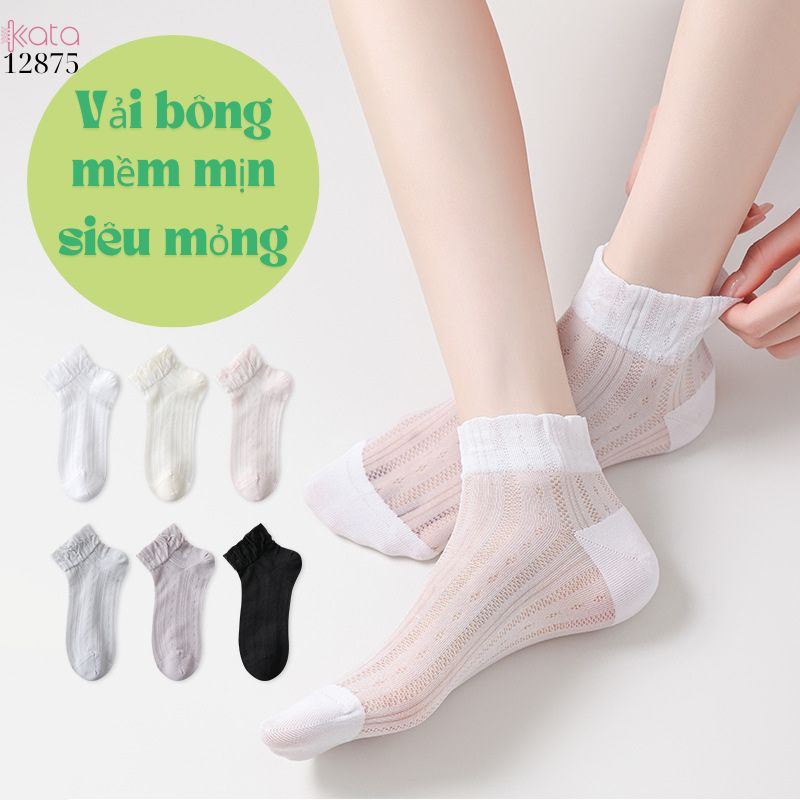 Tất trơn siêu mỏng Xuân Hè,mềm mại,chống trượt,chống tuột,thoáng khí 12875