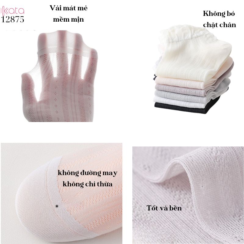 Tất trơn siêu mỏng Xuân Hè,mềm mại,chống trượt,chống tuột,thoáng khí 12875