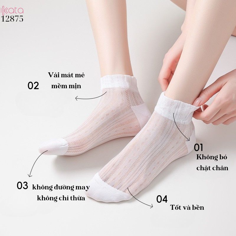 Tất trơn siêu mỏng Xuân Hè,mềm mại,chống trượt,chống tuột,thoáng khí 12875