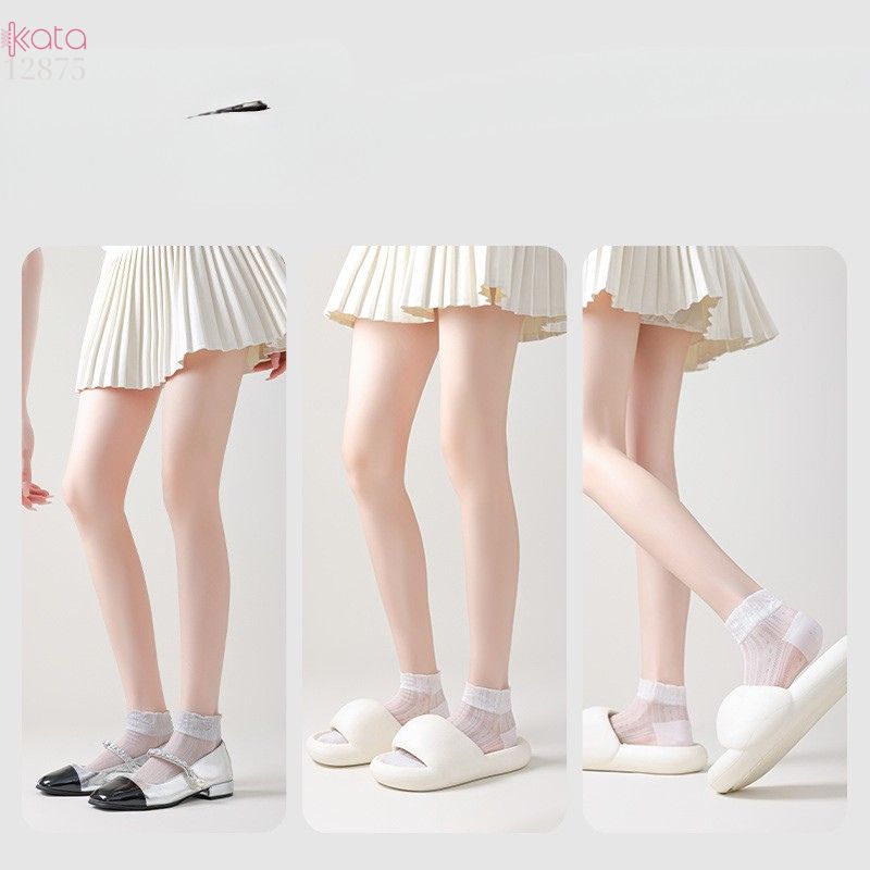 Tất trơn siêu mỏng Xuân Hè,mềm mại,chống trượt,chống tuột,thoáng khí 12875