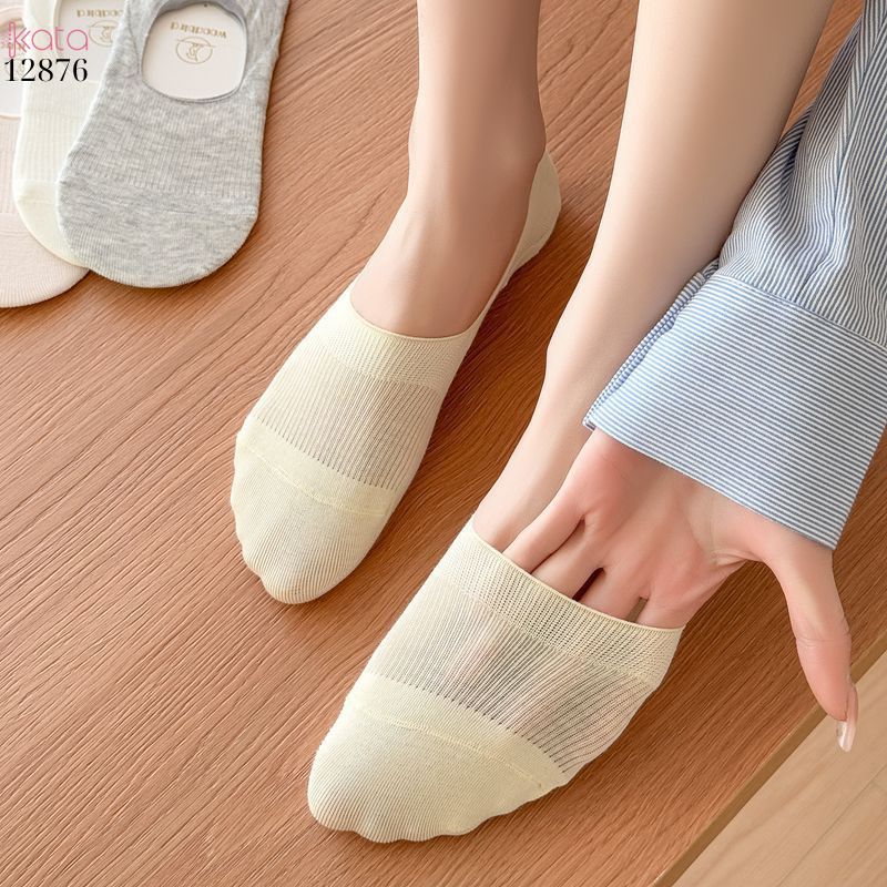 Tất thuyền silicone chống trượt,vớ bông mềm mịn mỏng mát mùa hè 12876