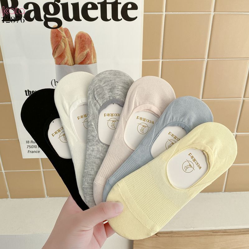 Tất thuyền silicone chống trượt,vớ bông mềm mịn mỏng mát mùa hè 12876