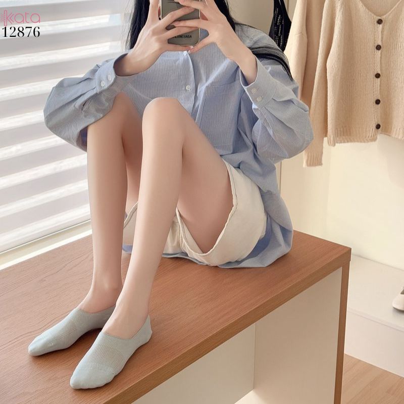 Tất thuyền silicone chống trượt,vớ bông mềm mịn mỏng mát mùa hè 12876