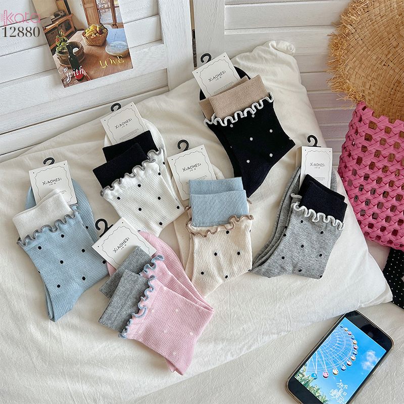 Tất thời trang ngọt ngào phong cách Hàn,vớ bông mềm mịn xuân hè 12880