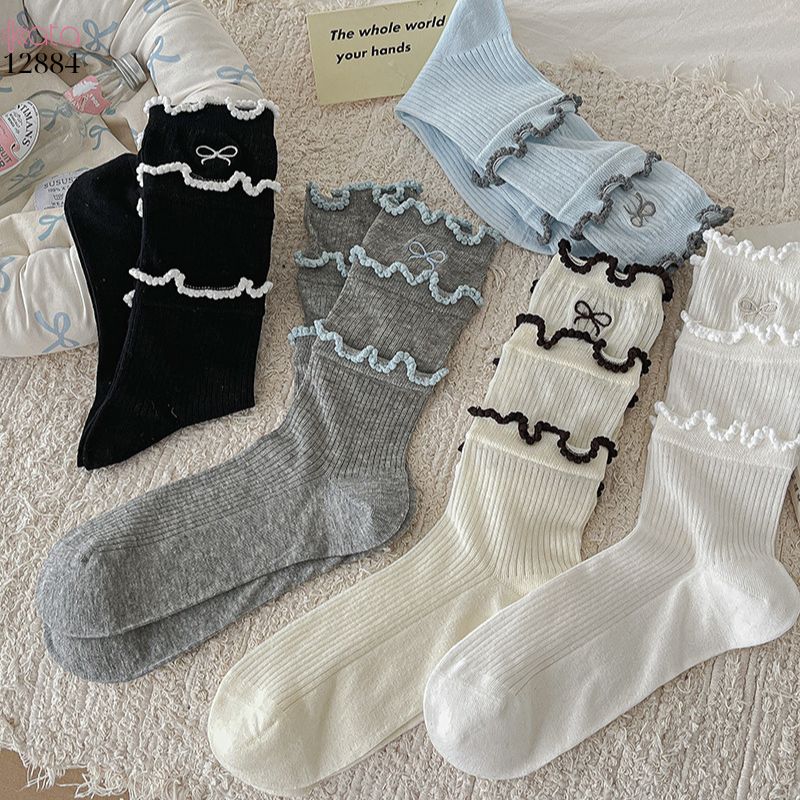 Tất bông mềm mịn thoáng khí phong cách Hàn Quốc,vớ nữ xuân hè vải mỏng mát chất lượng cao 12884