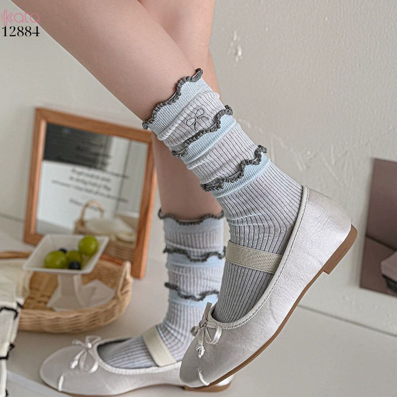 Tất bông mềm mịn thoáng khí phong cách Hàn Quốc,vớ nữ xuân hè vải mỏng mát chất lượng cao 12884