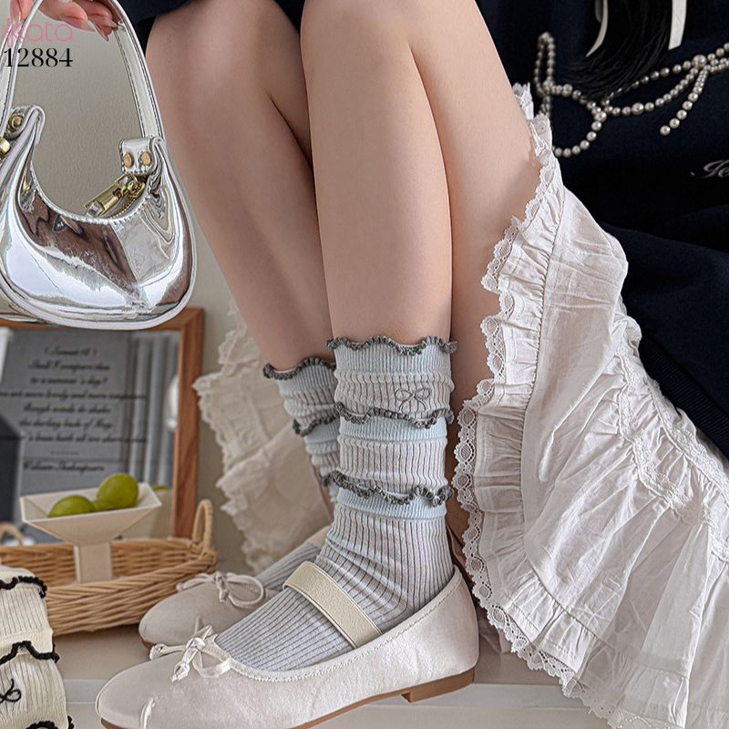 Tất bông mềm mịn thoáng khí phong cách Hàn Quốc,vớ nữ xuân hè vải mỏng mát chất lượng cao 12884