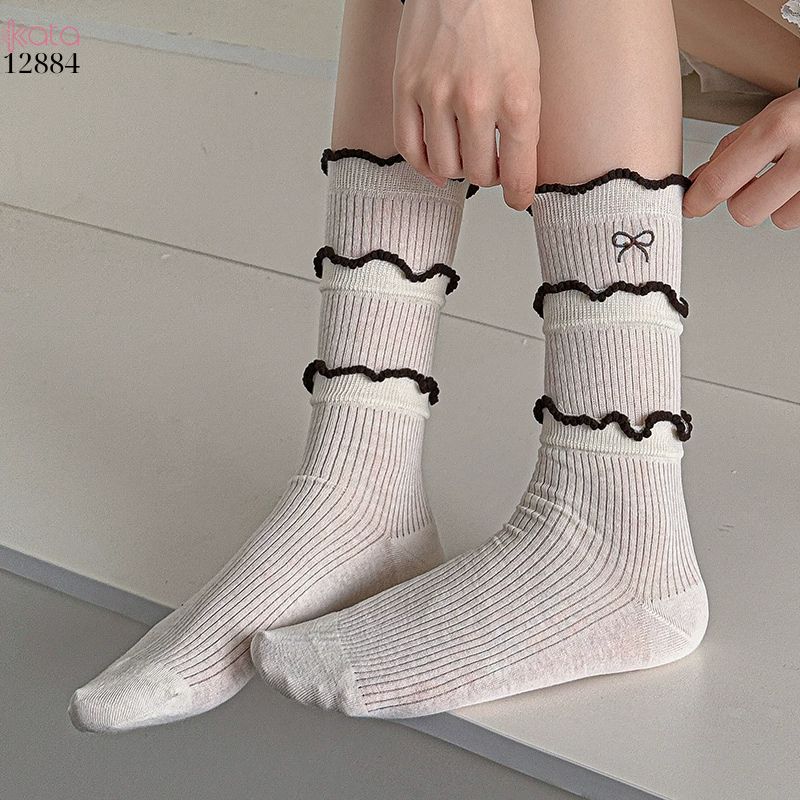 Tất bông mềm mịn thoáng khí phong cách Hàn Quốc,vớ nữ xuân hè vải mỏng mát chất lượng cao 12884