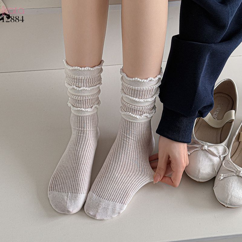 Tất bông mềm mịn thoáng khí phong cách Hàn Quốc,vớ nữ xuân hè vải mỏng mát chất lượng cao 12884