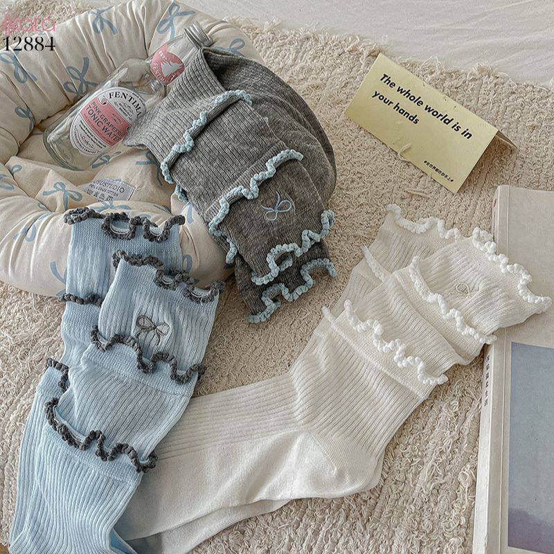 Tất bông mềm mịn thoáng khí phong cách Hàn Quốc,vớ nữ xuân hè vải mỏng mát chất lượng cao 12884