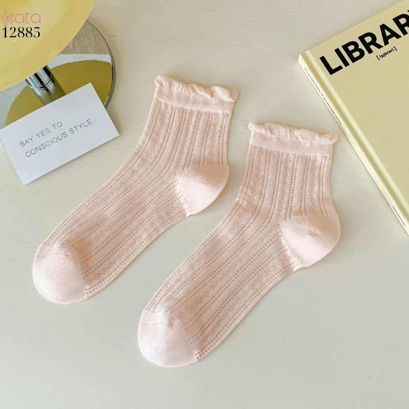 Tất bông mềm mịn vải chất lượng cao,vớ lưới viền nấm mỏng mát mùa hè 12885