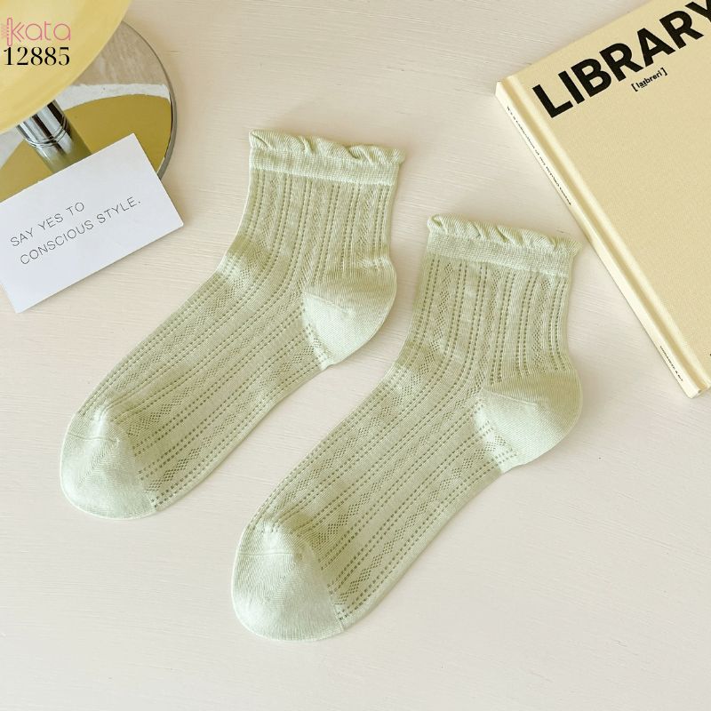 Tất bông mềm mịn vải chất lượng cao,vớ lưới viền nấm mỏng mát mùa hè 12885