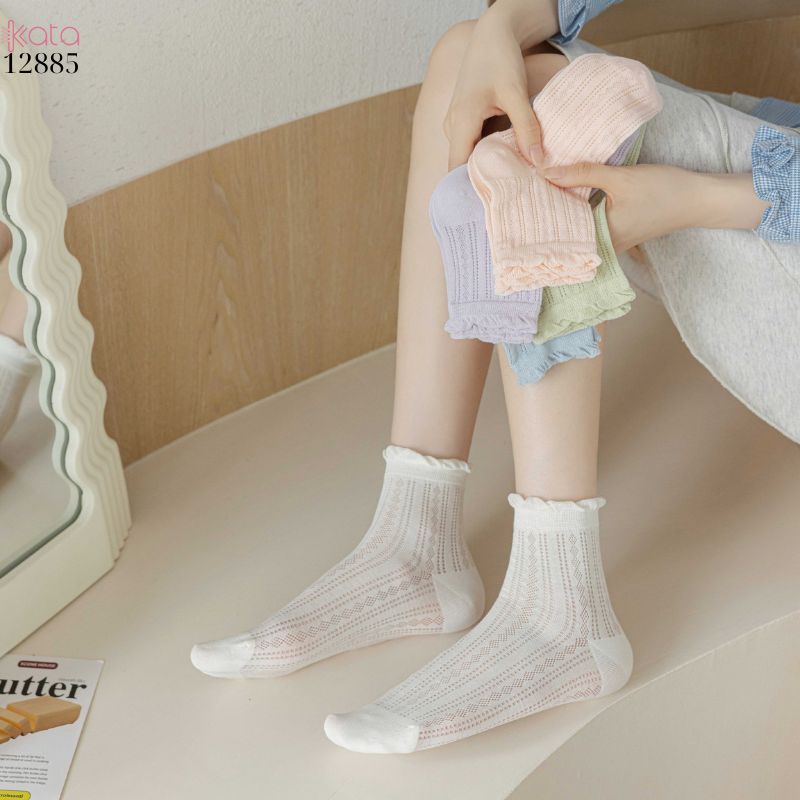 Tất bông mềm mịn vải chất lượng cao,vớ lưới viền nấm mỏng mát mùa hè 12885